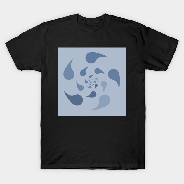 Blue Swirl Teardrops T-Shirt by Blackmoonrose13